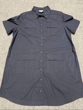 Tuckernuck Navy Utility Button-Front Mini Dress